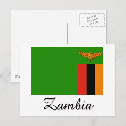 Zambia-Flaggendesign Postkarte (Vorne/Hinten)