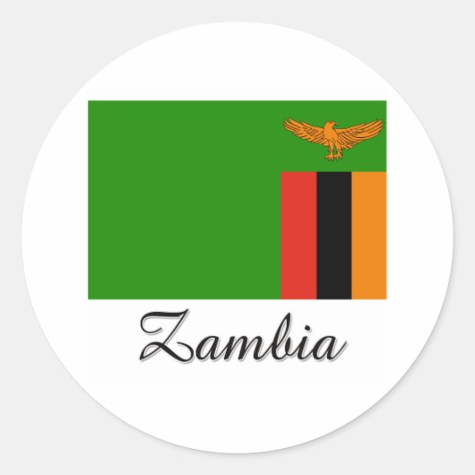 Zambia-Flaggendesign Runder Aufkleber (Vorderseite)