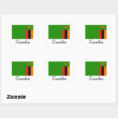 Zambia-Flaggendesign Runder Aufkleber (Blatt)