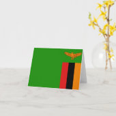 Zambia Flaggennotecard Karte (Gelbe Blume)