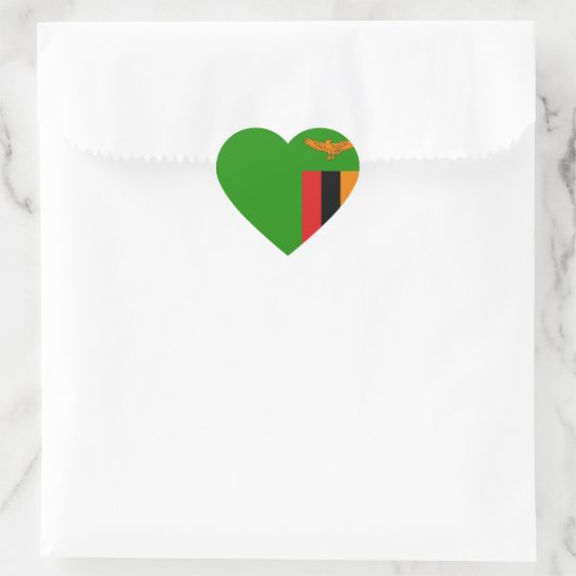 Zambia-Heart-Aufkleber Herz-Aufkleber (Tasche)