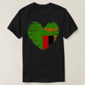 Zambia Herz sambische Flagge Sambischer Geschenkid T-Shirt (Design vorne)