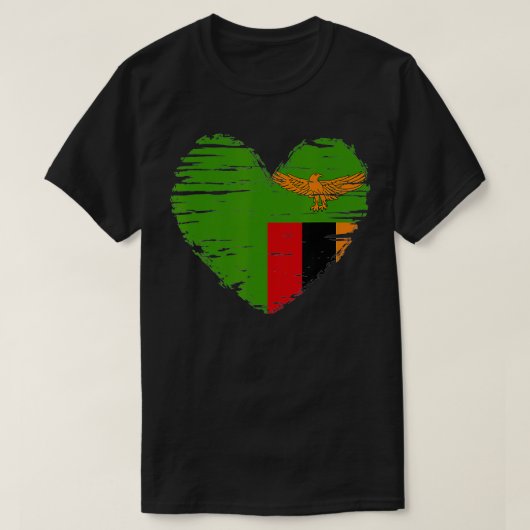 Zambia Herz sambische Flagge Sambischer Geschenkid T-Shirt (Design vorne)