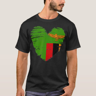 Zambia Herz sambische Flagge Sambischer Geschenkid T-Shirt