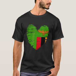 Zambia Herz sambische Flagge Sambischer Stolz T-Shirt