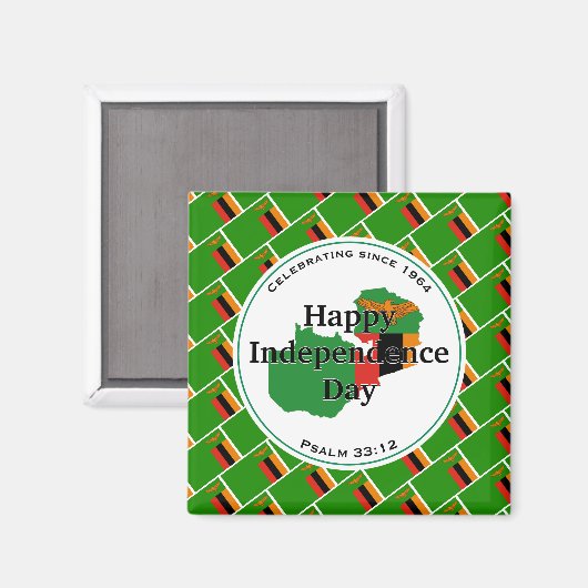 ZAMBIA INDEPENDENCE Zambian Flag Scripture Magnet (Vorderseite/Rückseite)