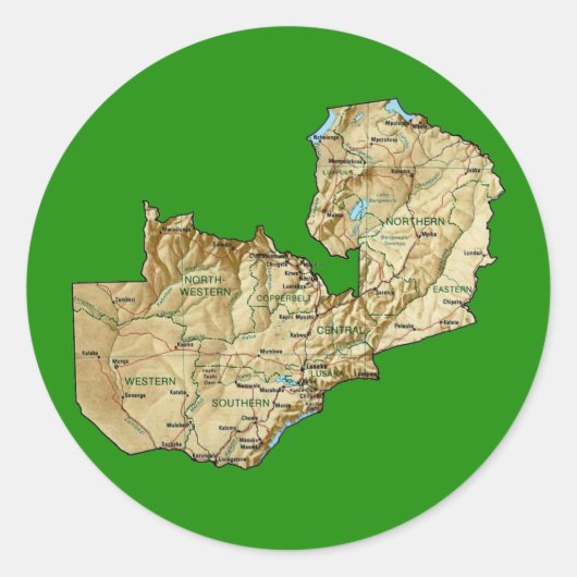 Zambia Map Sticker (Vorderseite)