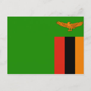 Zambia National World Flag Postkarte