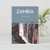 Zambia Postcard Travel Africa Poster Print Save The Date (Stehend Vorderseite)