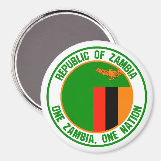 Zambia-RundEmblem Magnet (Vorderseite/Rückseite)
