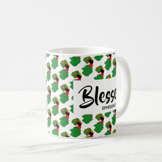 ZAMBIA Seligen Ephesians Scripting Christlich Kaffeetasse (VorderseiteRechts)