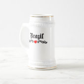 Zambia Tattoo-Stil Bierglas (Vorderseite Links)