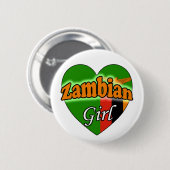 Zambian Girl Ronde Button 5,7 cm (Vorne & Hinten)