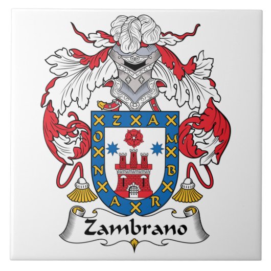 Zambrano Familienwappen Fliese (Vorderseite)