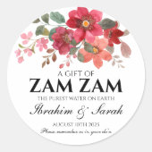 zamzam water nikah muslim Hochzeit rote Rose Runder Aufkleber (Vorderseite)