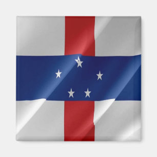 zAN002 NIEDERLANDE ANTILLEN, Wellenflagge, Kühlsch Magnet