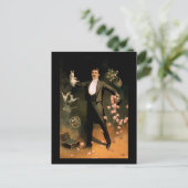 Zan Zig darstellend mit Kaninchen und Rose Postkarte (Stehend Vorderseite)