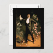 Zan Zig darstellend mit Kaninchen und Rose Postkarte (Vorne/Hinten)