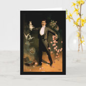 Zan Zig darstellend mit Kaninchen und Rosen Karte (Gelbe Blume)