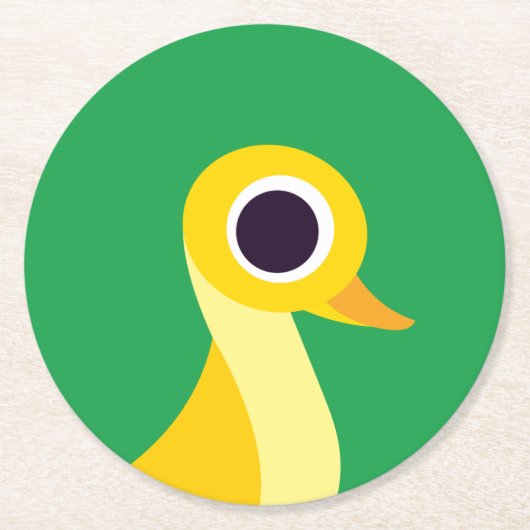 Zander die Ente Runder Pappuntersetzer (Vorderseite)