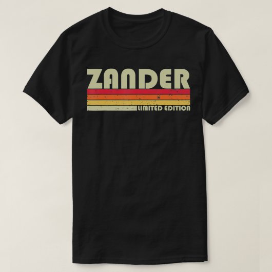 ZANDER Geschenkname Personalisiert Funny Retro Vin T-Shirt (Design vorne)