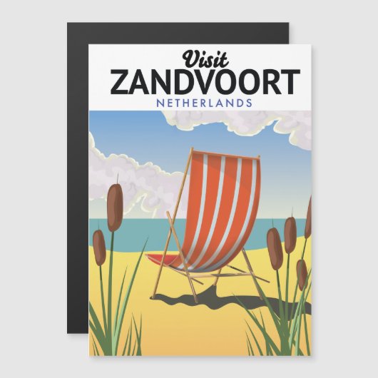 Zandvoort Niederlande Reiseplakat Magnetkarte (Vorne/Hinten)