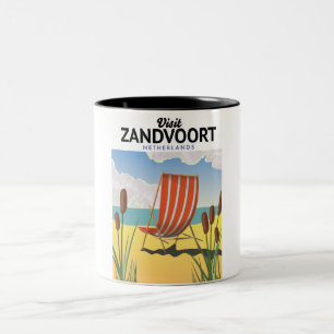Zandvoort Niederlande Reiseplakat Zweifarbige Tasse