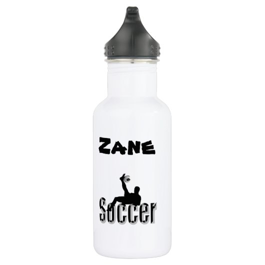 Zane-Name mit Fußball-Design, Wasserflasche (Rechts)