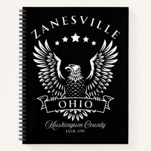 Zanesville Muskingum Landkreis Ohio Vintag Eagle Notizblock