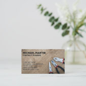 Zangen am Holztisch Visitenkarte (Stehend Vorderseite)