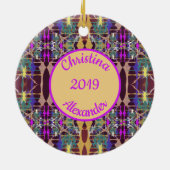 Zangen - Anpassbarer Text Keramik Ornament (Hinten)