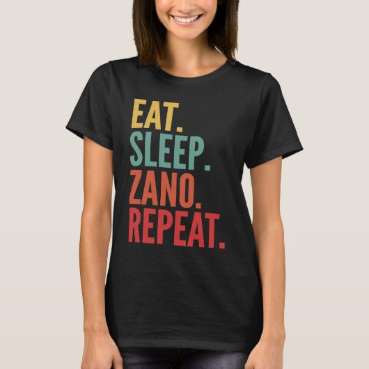 Zano Crypto Eat Sleep Zano Repeat T-Shirt (Vorderseite)