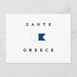 Zante Greece Alpha Dive Flag Postkarte