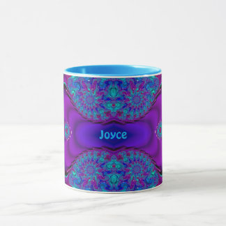 ~ Zany 3D ~ Blue, Green und Lila Tasse JOYCE