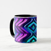 ~ Zany 3D Fraktal ~ Lila Aqua Black ~ Tasse (Vorderseite Links)