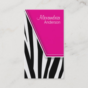 Zany Angesagte Zebra Print Business Cards (Fuschia Visitenkarte