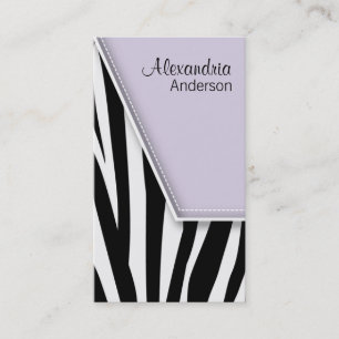 Zany Angesagte Zebra Print Business Cards (lila) Visitenkarte