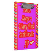 ZANY ART DESIGN MIT HOUSEKEEPER WORTEN KLEMMBRETT (Rechts)