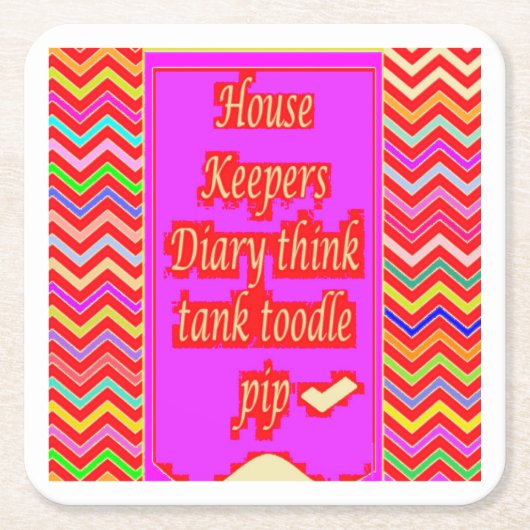 ZANY ART DESIGN MIT HOUSEKEEPER WORTEN RECHTECKIGER PAPPUNTERSETZER (Vorderseite)