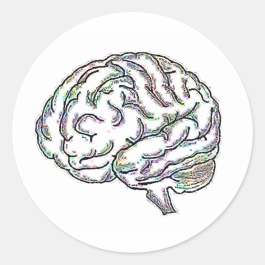 Zany Brainy Runder Aufkleber (Vorderseite)