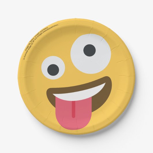 Zany Face Emoji Pappteller (Vorderseite)