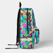 Zany Happy Vibes Flashback Cartoon Pattern Bedruckter Rucksack (Links)