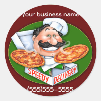 Zany Koch Pizzeria Runder Aufkleber