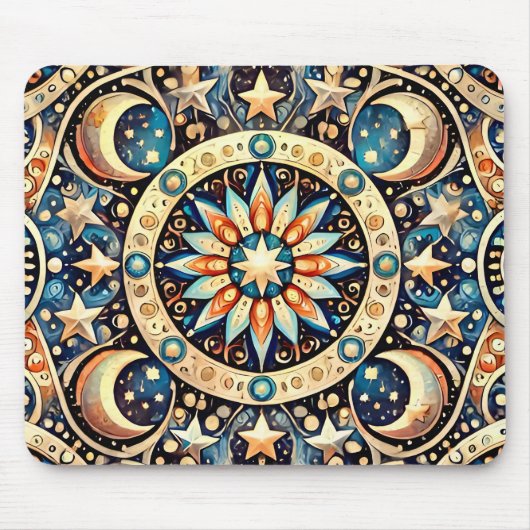 ~ Zany Muster von Monden und Sternen ~ Mousepad (Vorne)