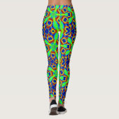zany neon-grüne Sternenmuster Leggings (Rückseite)