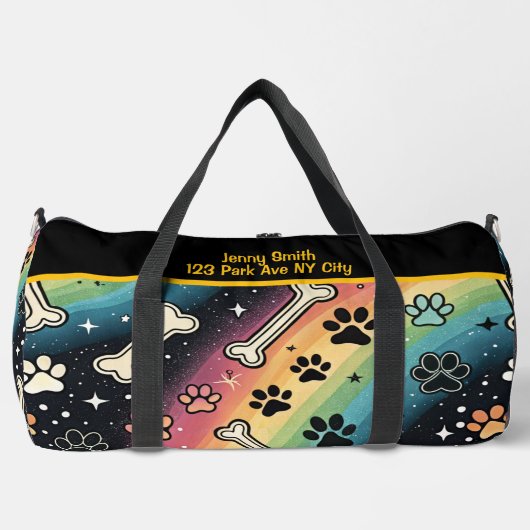 Zany Rainbow Pet Adventure Duffle Bag (Vorderseite)