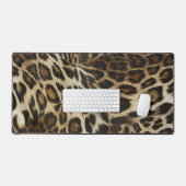 Zany und Spiffy Leopard Spots Leder Grain Look Schreibtischunterlage (Tastatur & Maus)