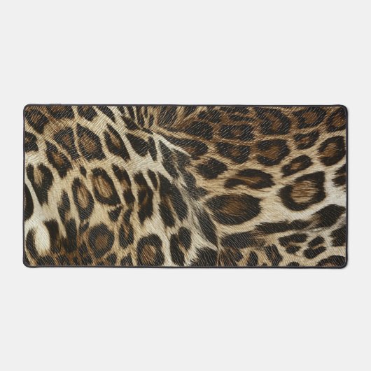 Zany und Spiffy Leopard Spots Leder Grain Look Schreibtischunterlage (Vorderseite)