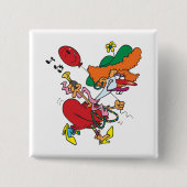 Zany Woman Running Clown Button (Vorderseite)