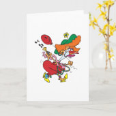 Zany Woman Running Clown Karte (Gelbe Blume)